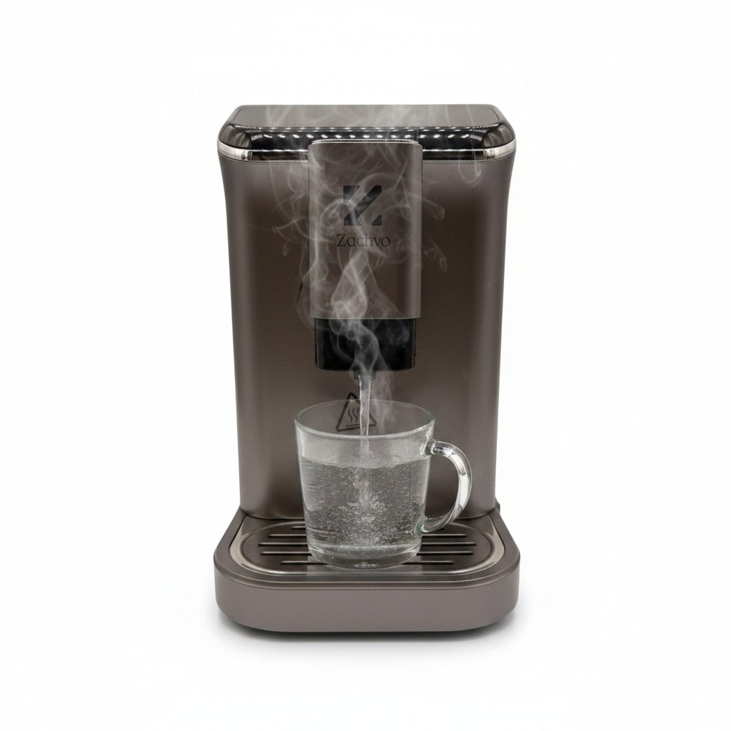 Macchina da caffè automatica Mr Bob - Home & Tech Utility ZACHVO marrone con vapore che eroga acqua calda in una tazza