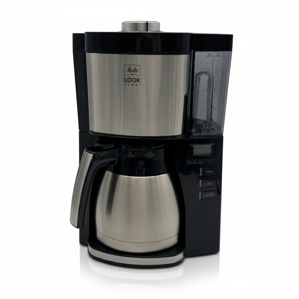 Macchina da caffè a filtro Mr Bob - Home & Tech Utility Melitta Look Therm Timer nera con caraffa termica in acciaio