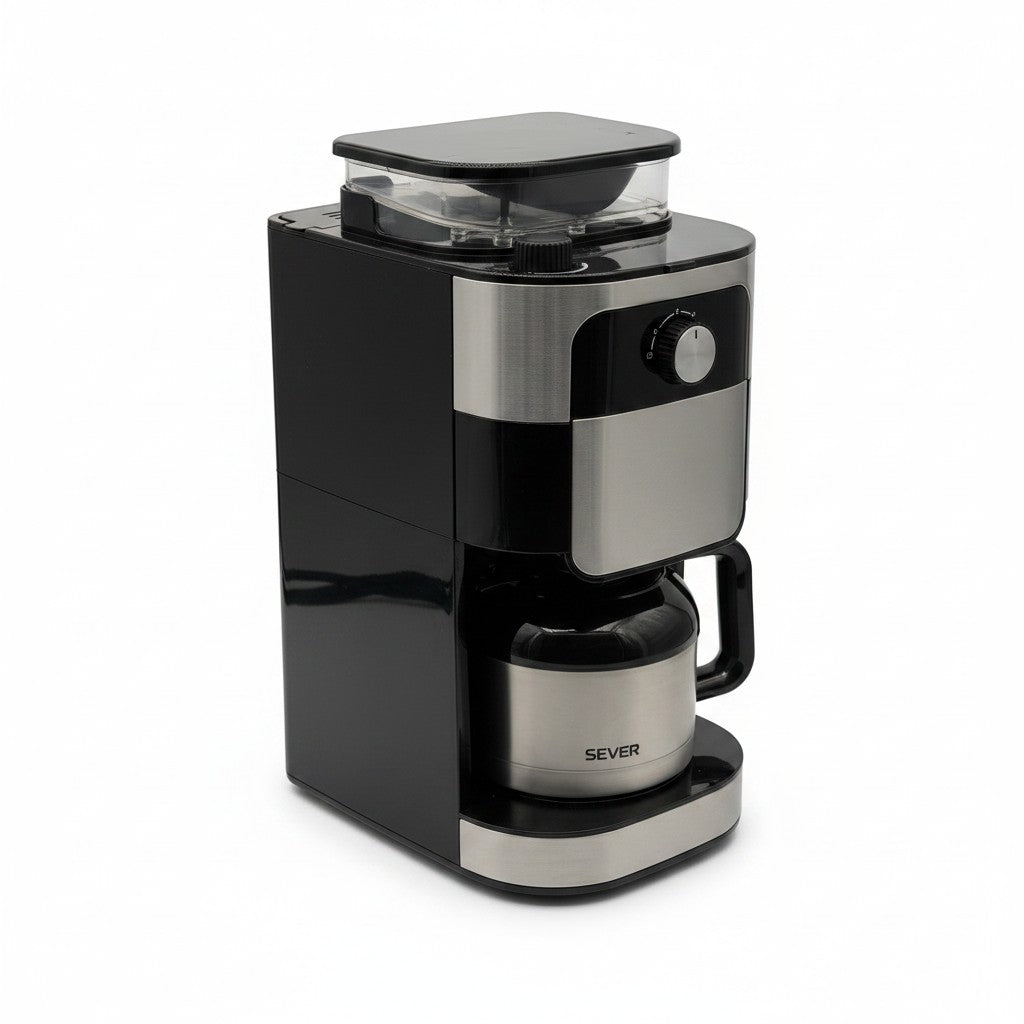 Macchina da caffè filtro Mr Bob - Home & Tech Utility con macinacaffè integrato, caraffa termica e finitura in acciaio