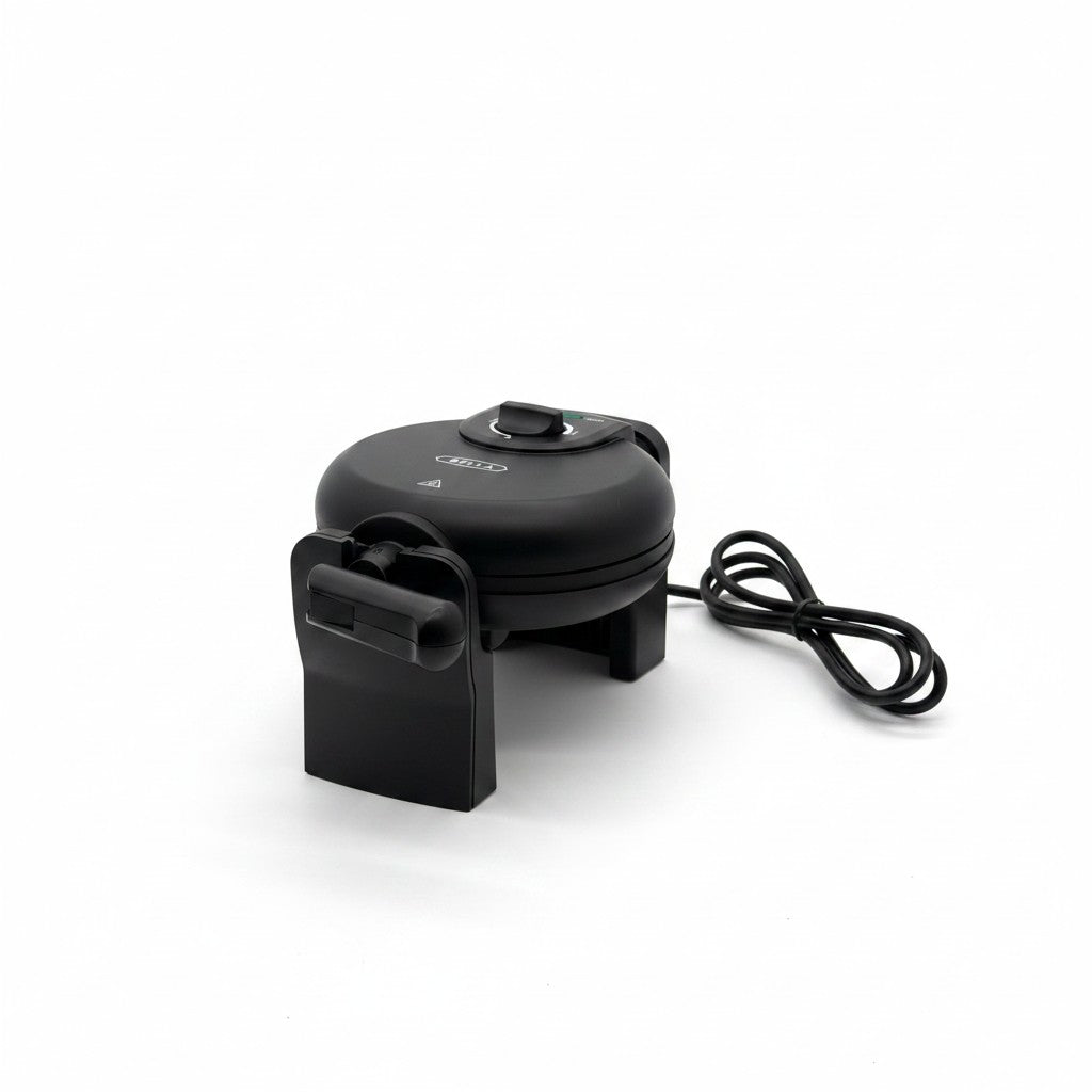 Macchina per waffle belgi girevole Mr Bob - Home & Tech Utility nera con piastre antiaderenti e controllo doratura