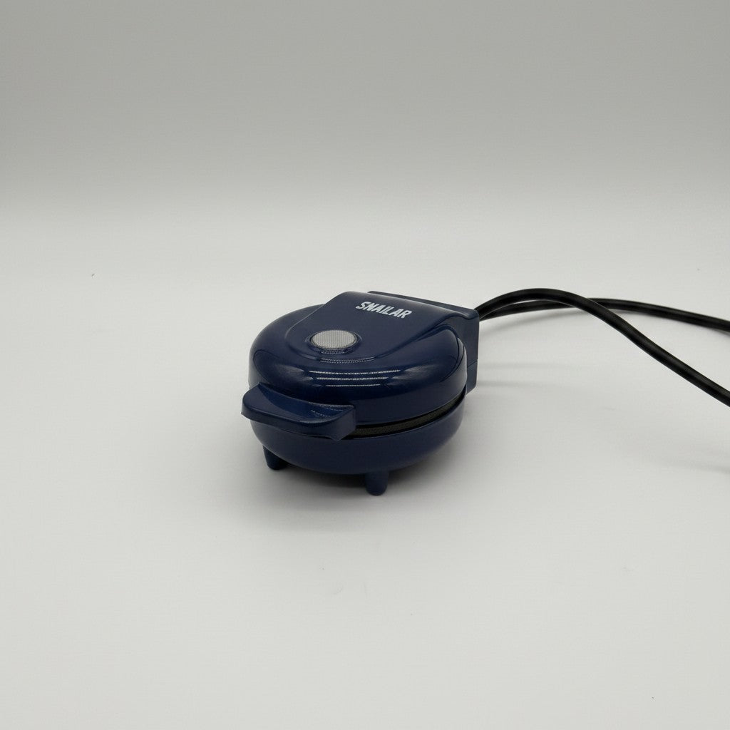 Mini piastra per waffle SNAILAR blu di Mr Bob - Home & Tech Utility, compatta e antiaderente da 550 Watt