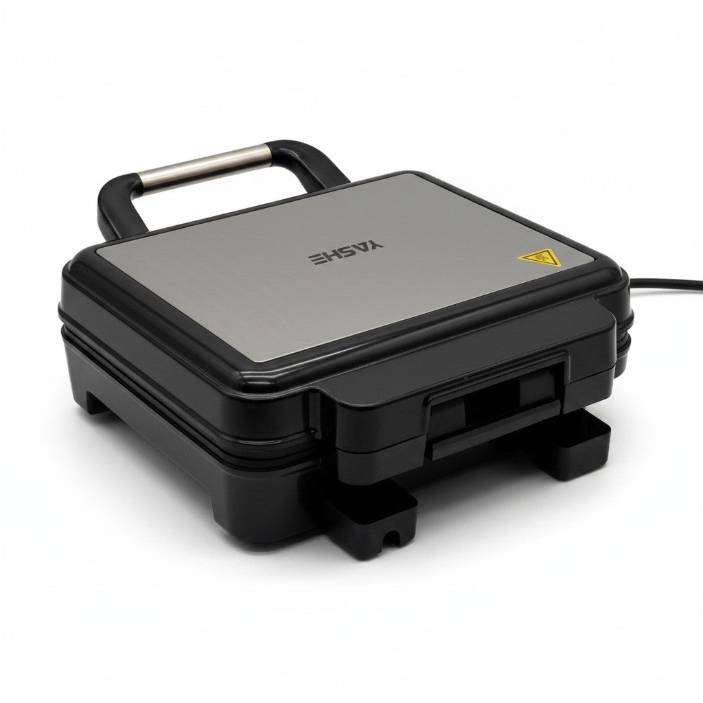Piastra per panini YASHE 1800W Mr Bob - Home & Tech Utility, colore nero e argento con piastre antiaderenti.
