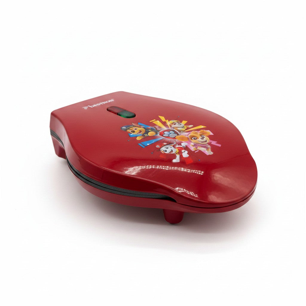 Mini piastra per waffle rossa Mr Bob - Home & Tech Utility con grafica Paw Patrol e spia luminosa di cottura
