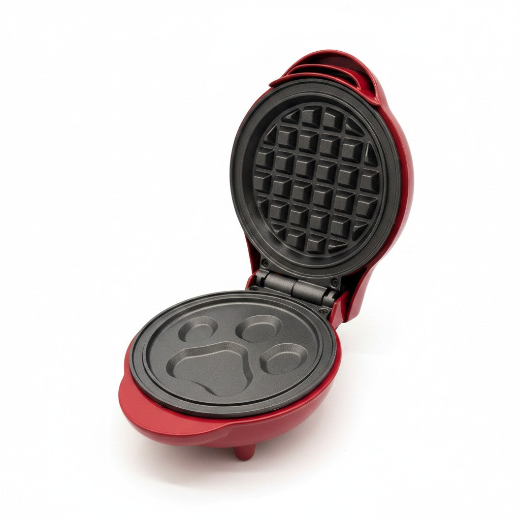 Mini piastra per waffle Mr Bob - Home & Tech Utility rossa con stampo a forma di zampa Paw Patrol da 10 cm