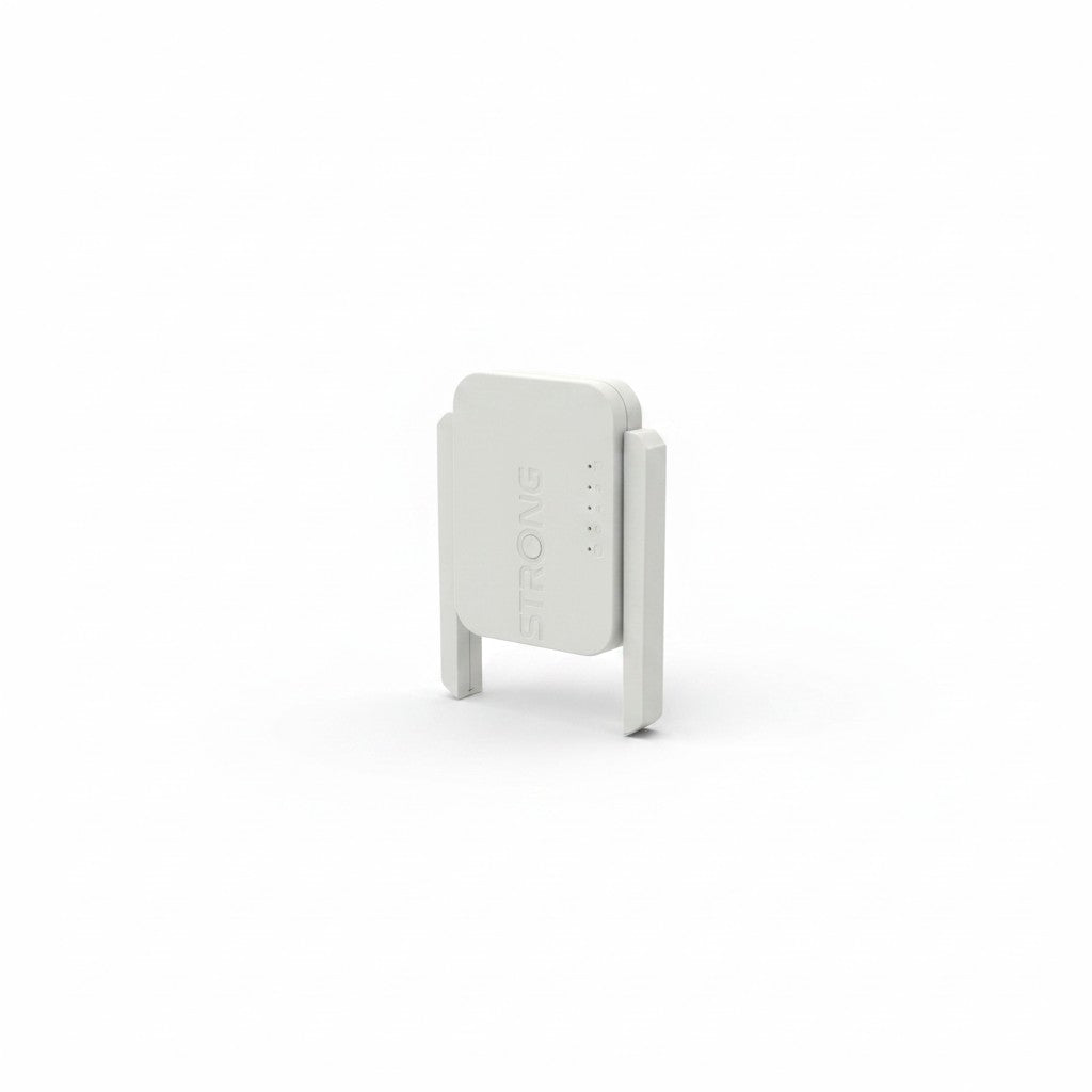 Ripetitore Wi-Fi bianco STRONG 300 Mbit/s con porta Ethernet e indicatori LED, venduto da Mr Bob - Home & Tech Utility