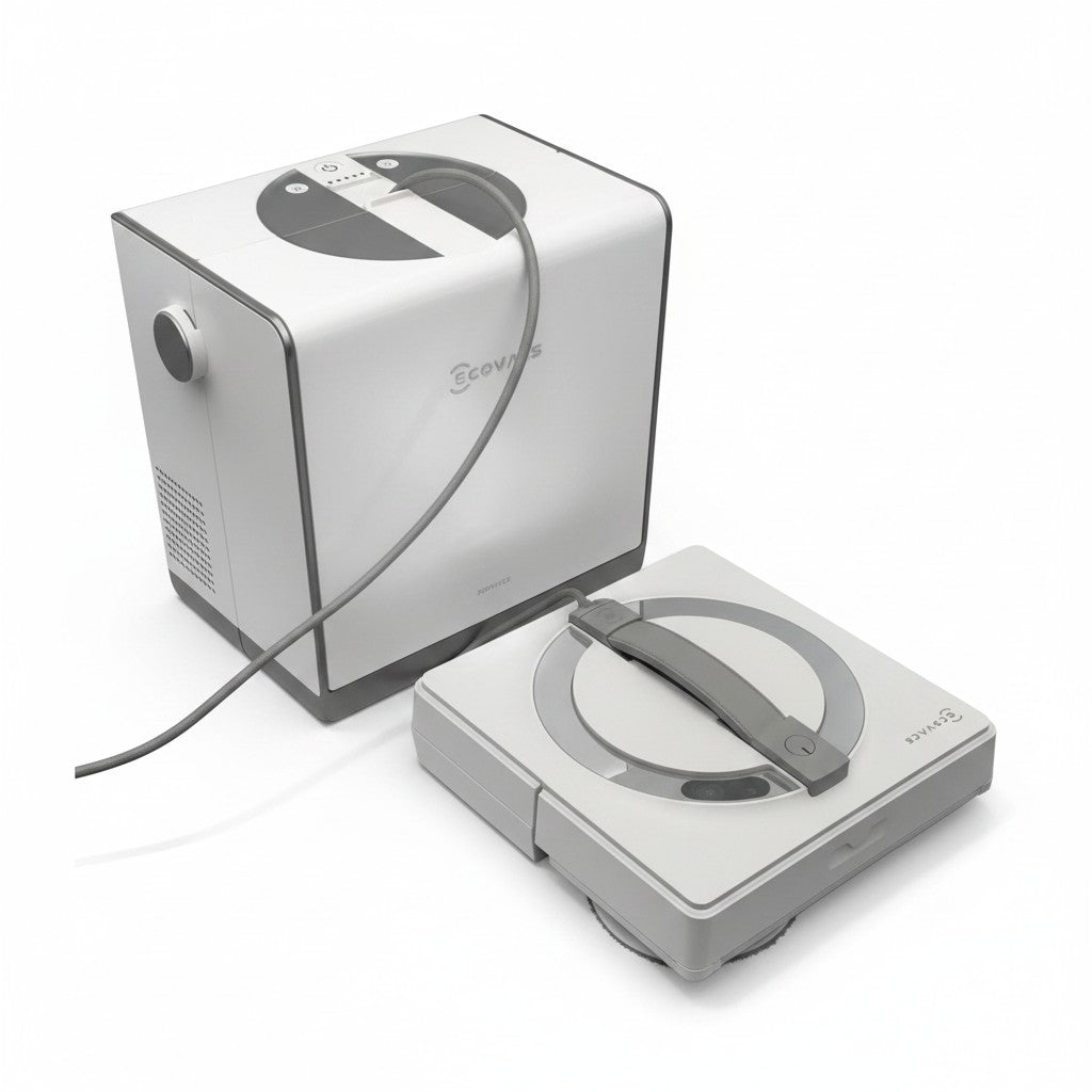 Robot lavavetri Mr Bob - Home & Tech Utility ECOVACS WINBOT W2 PRO con stazione multifunzione 6-in-1 bianca e grigia