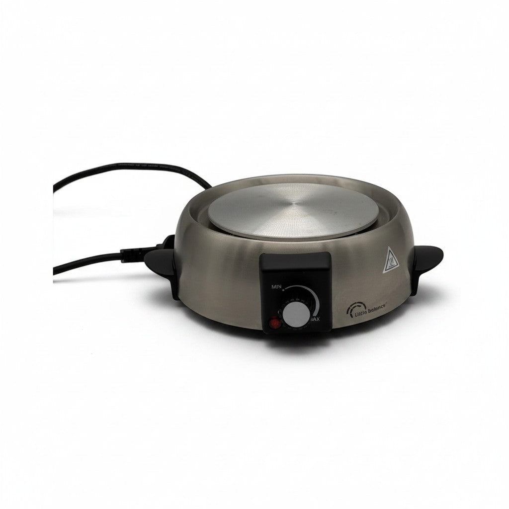 Set per fonduta elettrico Mr Bob - Home & Tech Utility in acciaio nero con base riscaldante e manopola di controllo