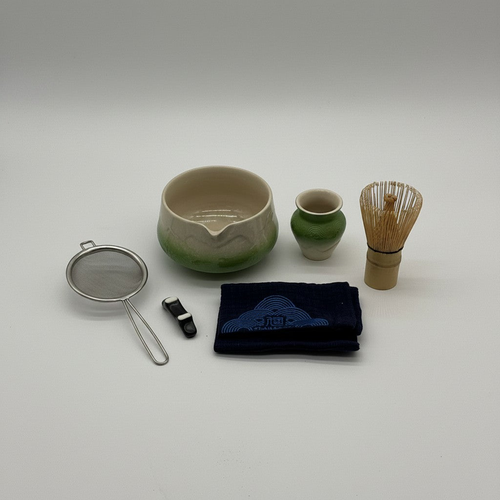 Set Mr Bob - Home & Tech Utility TEANAGOO per matcha con ciotola, frusta in bambù, colino e accessori in ceramica