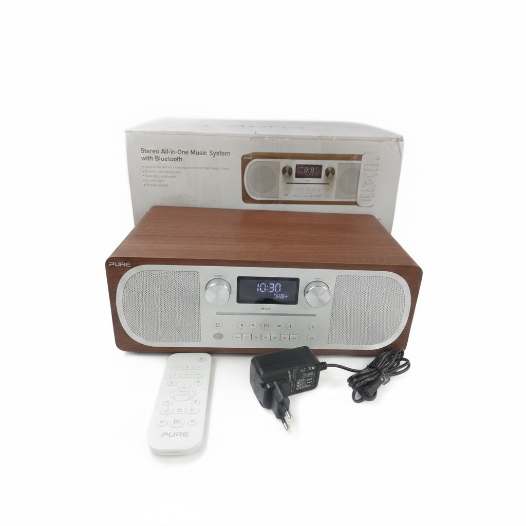 Sistema stereo Mr Bob - Home & Tech Utility Pure Evoke C-D6 in legno con radio DAB+, lettore CD, Bluetooth e telecomando