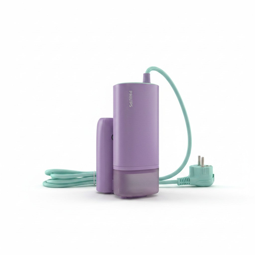 Stiratore a vapore portatile Mr Bob - Home & Tech Utility Philips STH3010/30 viola e verde acqua, compatto e leggero.