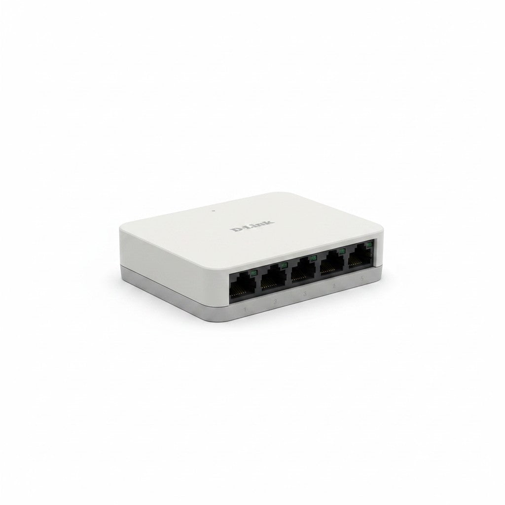 Switch Gigabit 5 porte D-Link GO-SW-5G bianco compatto per rete domestica, venduto da Mr Bob - Home & Tech Utility