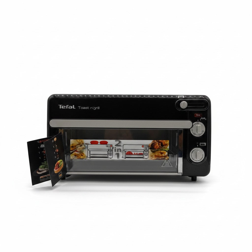Tostapane e mini-forno 2-in-1 Mr Bob - Home & Tech Utility nero con finiture in alluminio opaco e comandi frontali